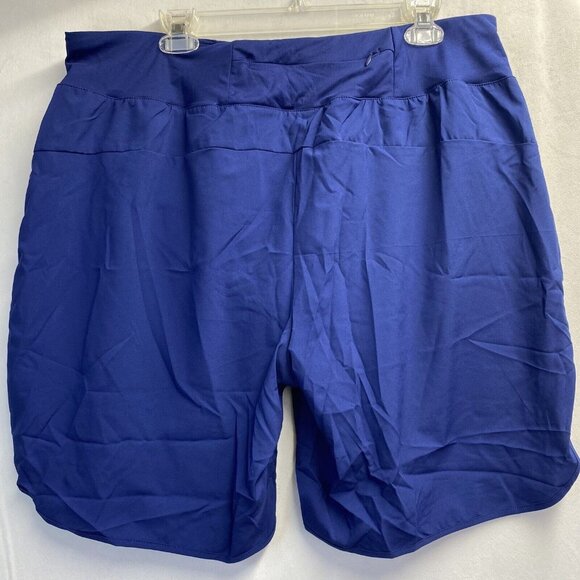 MAROAUT Zippered Side Pockets Athletic Running Lined Shorts Women XXL Blue New - Picture 2 of 14